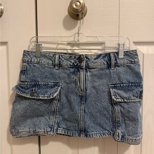 Garage Denim Micro Mini Cargo Skirt – Size S